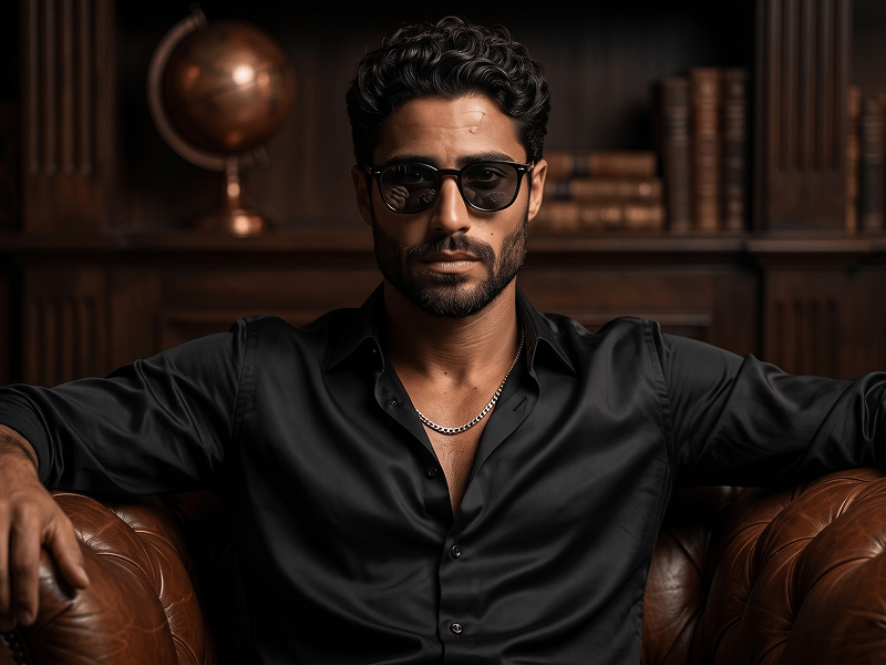 Hollywood-Style Dark Editorial Male Portrait AI Prompt - Gemini Prompt