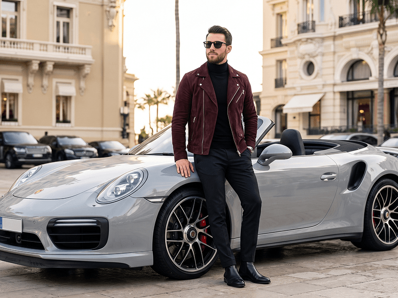 Luxury Lifestyle Male Portrait with a Porsche 911 in Monte Carlo Prompt - Gemini Prompt