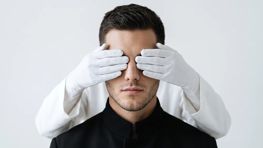 White Glove Conceptual Fashion Portrait from Photo Prompt - Gemini Prompt
