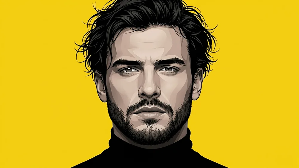 Yellow Graphic Vector Portrait Prompt - Gemini Prompt